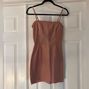 Reformation Ava Ruffle Linen Mini Dress